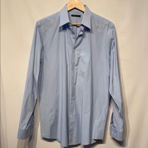 Theory Blue Button Up Dress Shirt Size 16R 32/33